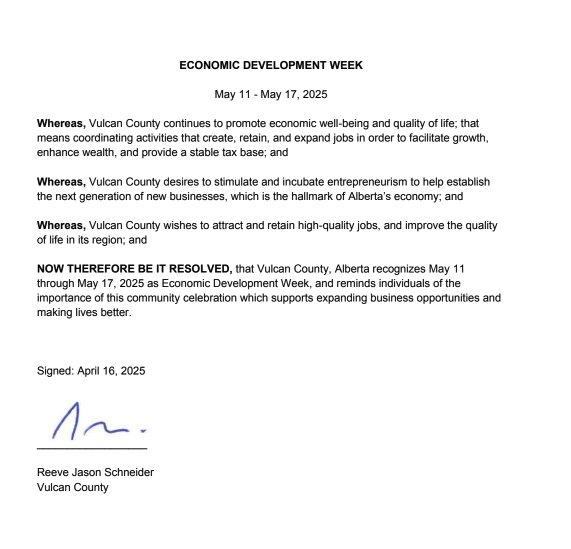 EDA (@edaalberta) on Twitter photo Thank you <a href="/LamontCounty/">Lamont County</a> & <a href="/vulcancounty/">Vulcan County</a> for proclaiming Economic Development Week! Your support highlights the vital work of economic developers. Haven’t made a proclamation yet? Visit our site for a sample: edaalberta.ca/page-1861990 May 12-16 is #EcDevWeek2025 Thank you <a href="/LamontCounty/">Lamont County</a> & <a href="/vulcancounty/">Vulcan County</a> for proclaiming Economic Development Week! Your support highlights the vital work of economic developers. Haven’t made a proclamation yet? Visit our site for a sample: edaalberta.ca/page-1861990 May 12-16 is #EcDevWeek2025