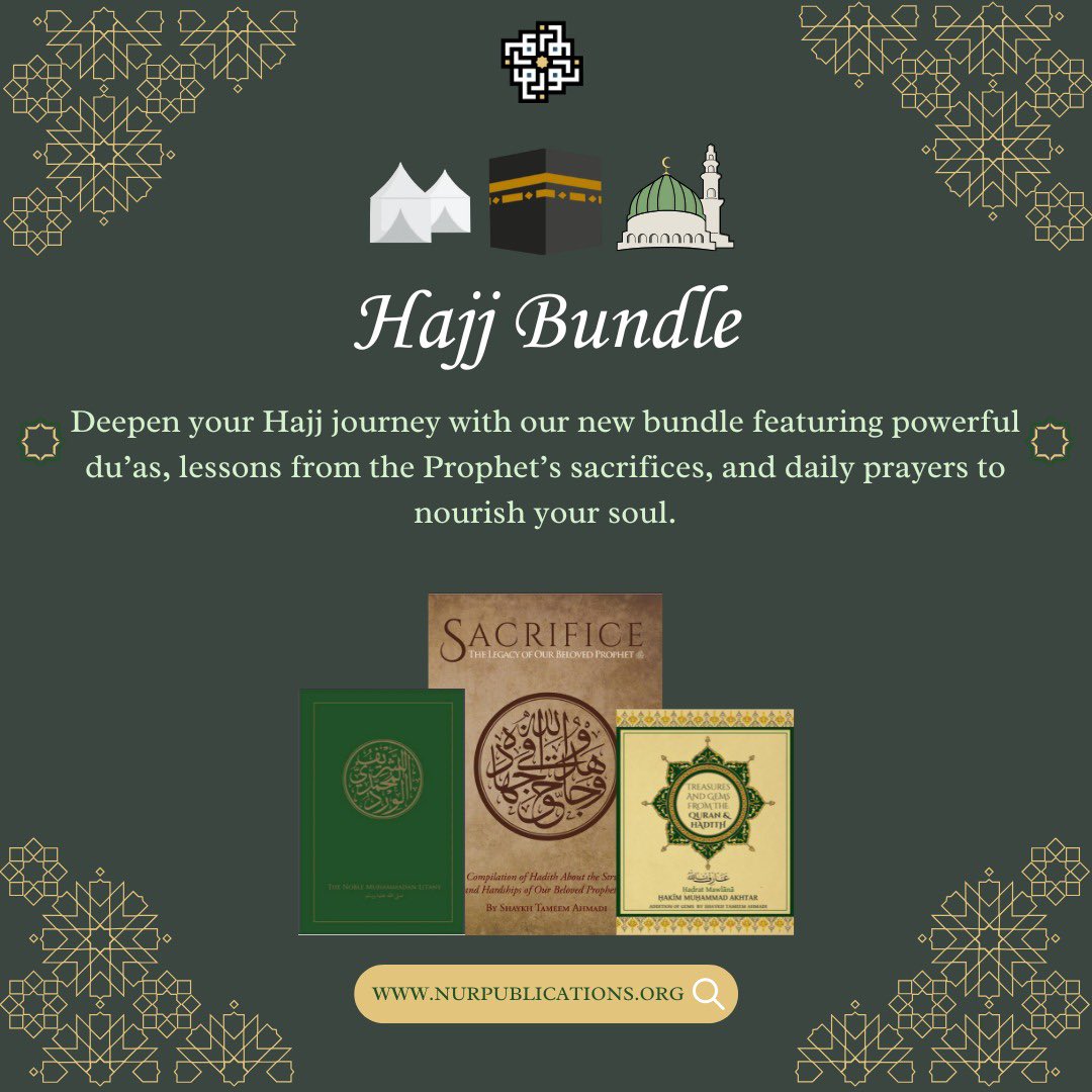 Introducing our new Hajj Bundle — three essential companions for your journey:

1. Treasures and Gems from the Qur'an &amp; Hadith 

2. Sacrifices: The Legacy of Our Beloved Prophet ﷺ 

3. The Noble Muhammadan Litany