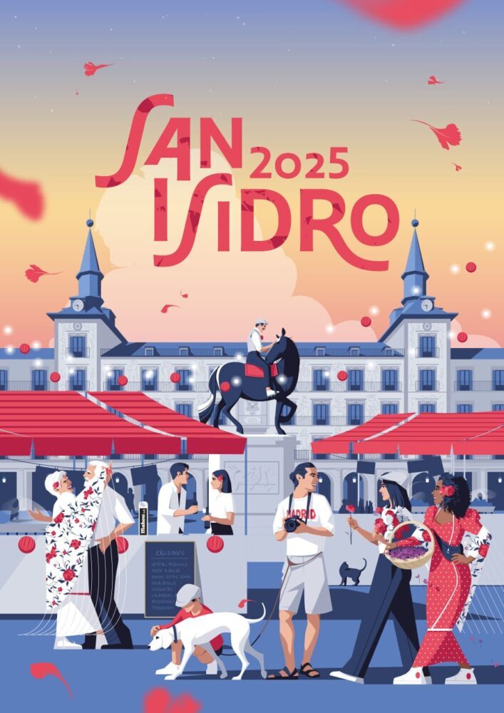 JMDChamberi's tweet photo. 🗣 Presentamos el cartel de las Fiestas de San Isidro Madrid 2025
🎨 El diseño del artista madrileño Javier Navarrete, El Chico Llama, cuenta con 4 adaptaciones de espacios icónicos de esta celebración. 
¿Con cuál te identificas más? 🧐

Más información 👇
https://t.co/4XbibO89th https://t.co/kcef4qfEt7