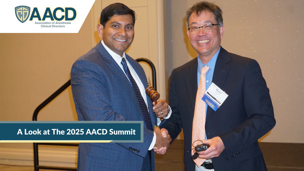 Thanks to everyone who made #AACD2025 in Tampa a success! We explored OR culture, efficiency, and leadership—and welcomed Dr. Andrew Franklin as our new President. Learn more: aacdhq.org/events/ #AnesthesiaLeadership #PerioperativeSummit