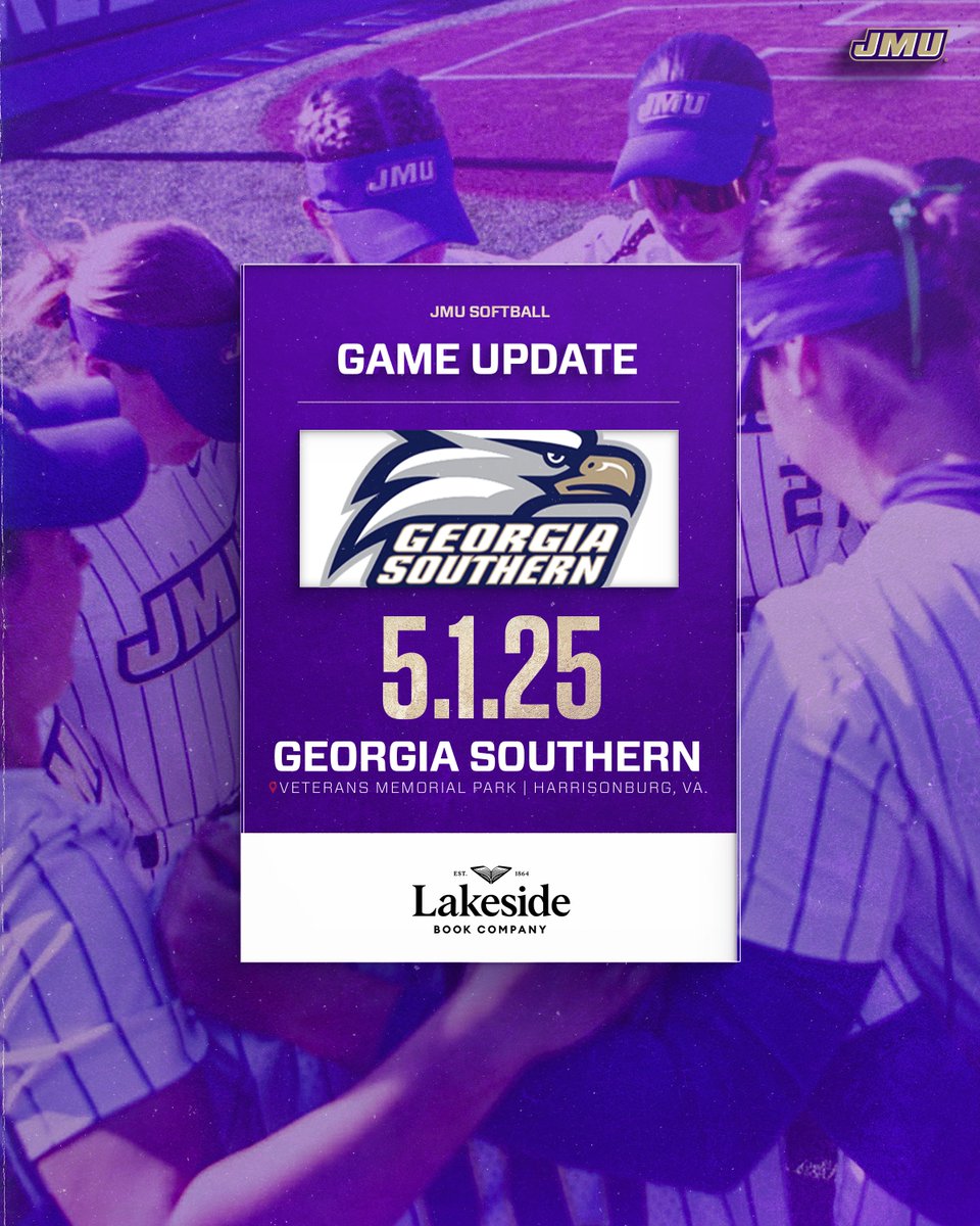 JMUSoftball's tweet image. GAME UPDATE 🚨 

Thursday's game against Georgia Southern has been bumped up to a 3 p.m. first pitch!  

#GoDukes