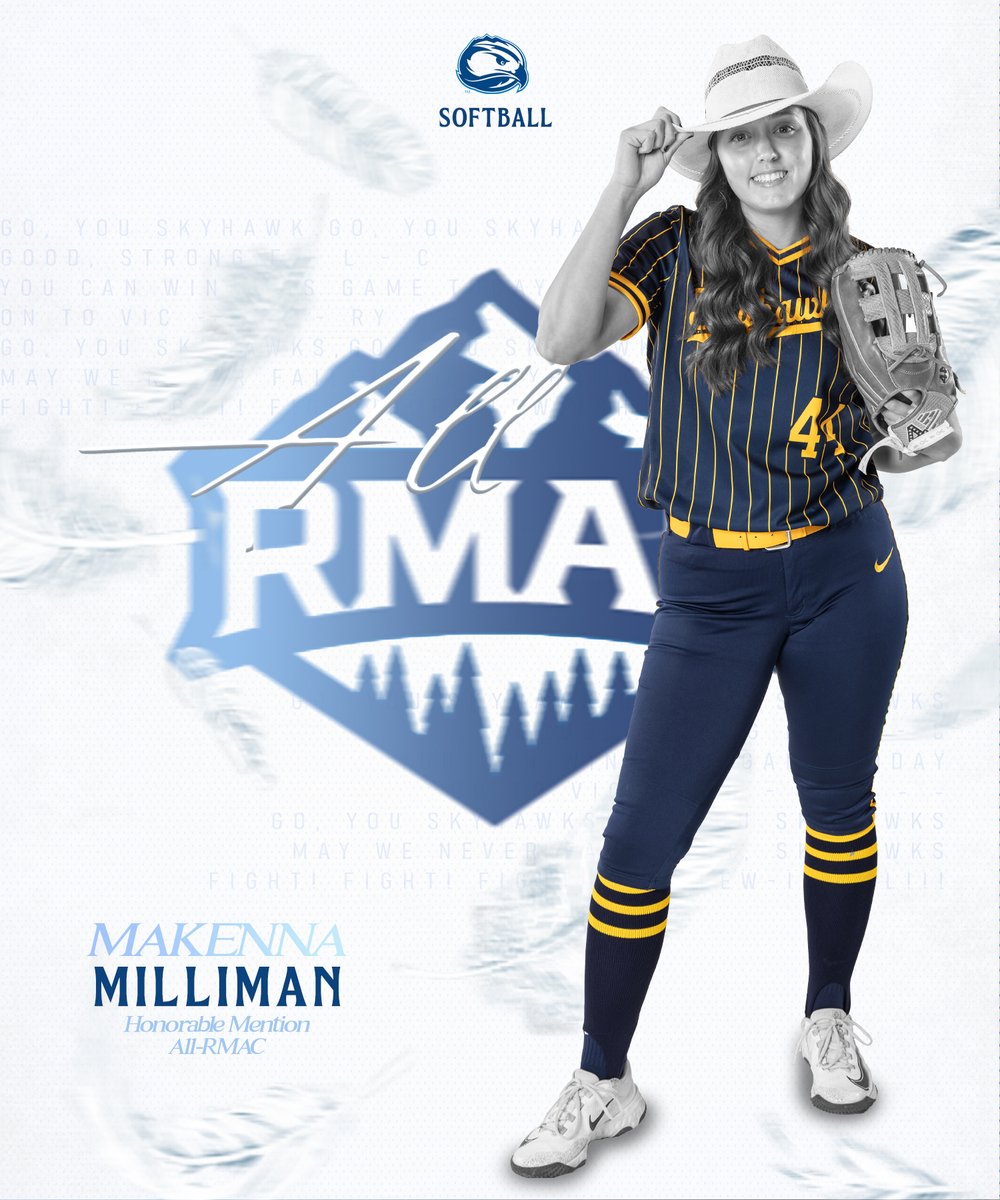 🏅𝐇𝐨𝐧𝐨𝐫𝐚𝐛𝐥𝐞 𝐌𝐞𝐧𝐭𝐢𝐨𝐧 𝐀𝐥𝐥-𝐑𝐌𝐀𝐂🏅

With a breakout season and the hottest bat among Skyhawks, Makenna Milliman captures an Honorable Mention All-RMAC nod!

#ToTheTop