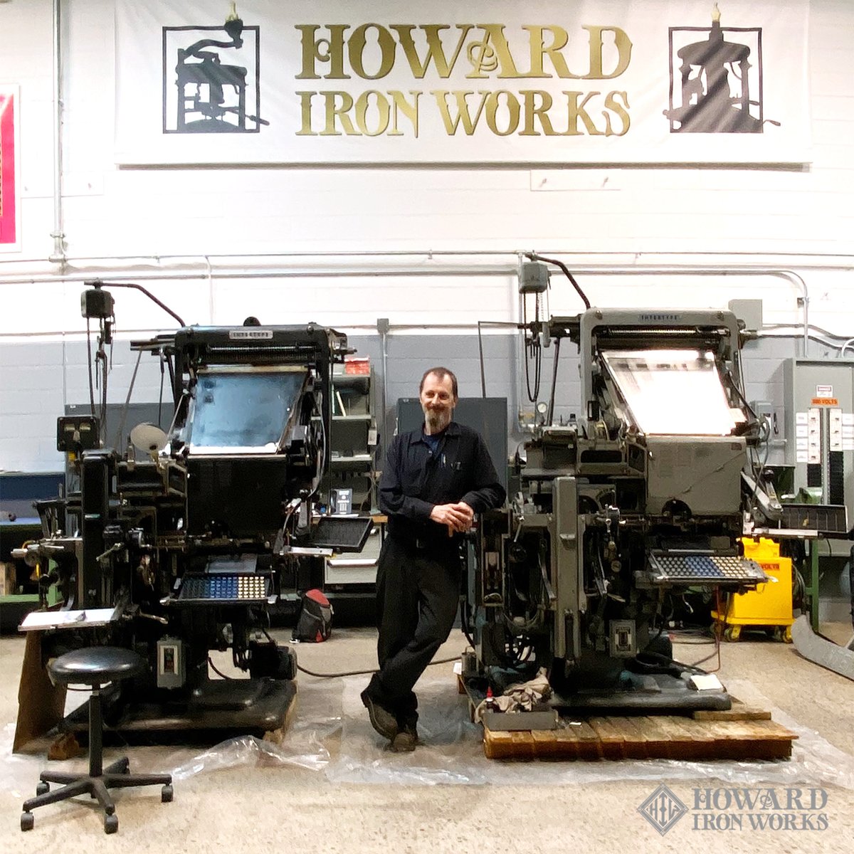 HowardIronWorks's tweet image. Sean takes on a brave challenge at @HowardIronWorks museum: restoring 2 #Intertype Line Casters from 1949 &amp;amp; 1964 simultaneously. Will it be Double Trouble or Double Happiness for him? Stay tuned! #printingmuseum #printinghistory #museumrestoration #doubletrouble #doublehappiness