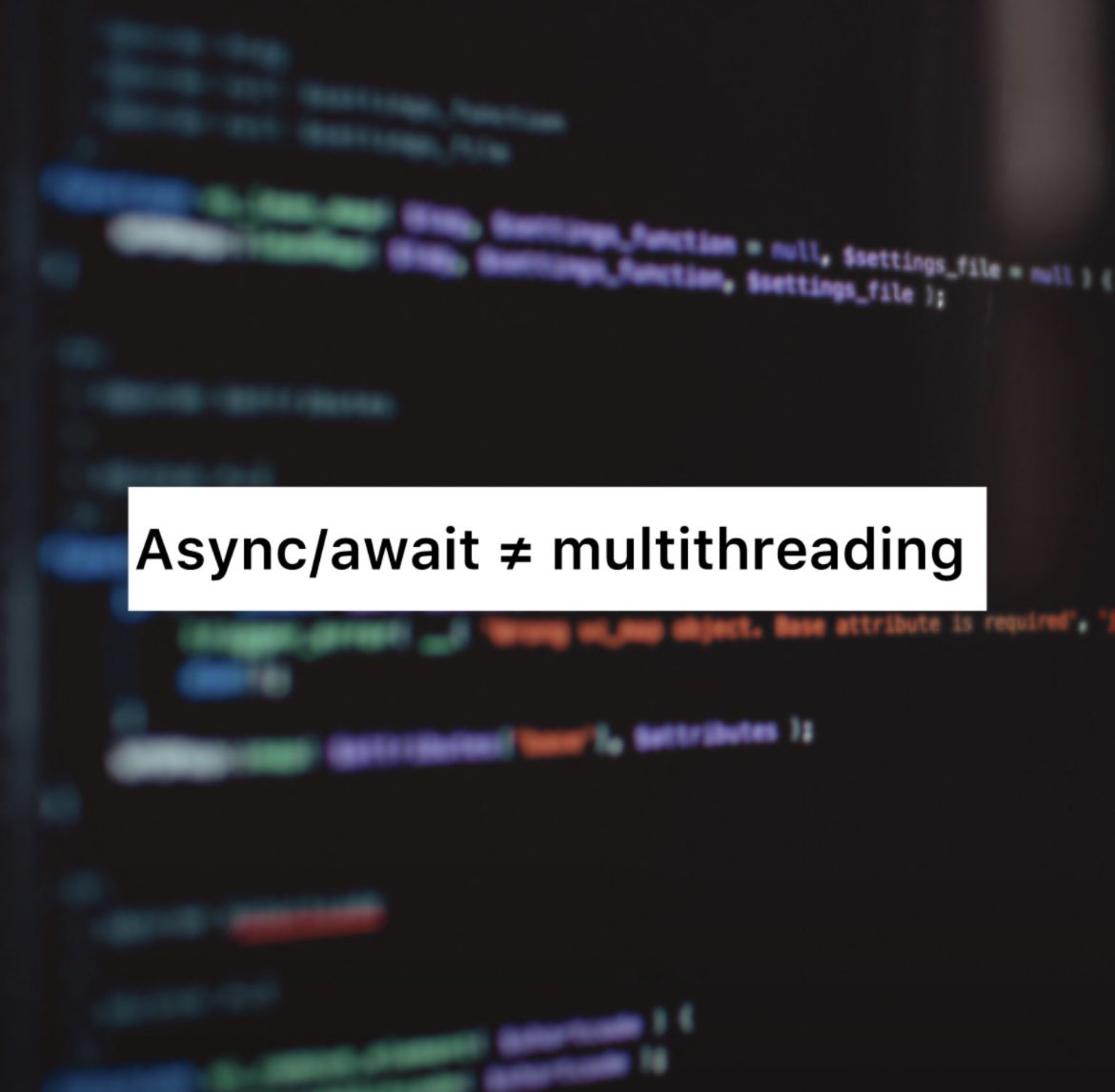 SevilSariyeva's tweet image. 💠Async/await ≠ multithreading 
⚠️Just because your method is async doesn't mean it's running in parallel.
❌ You're not speeding things up.
✅ You're avoiding blocking.
It’s about scalability, not raw performance.
#dotnet #csharp #asyncawait #softwareengineering #cleancode