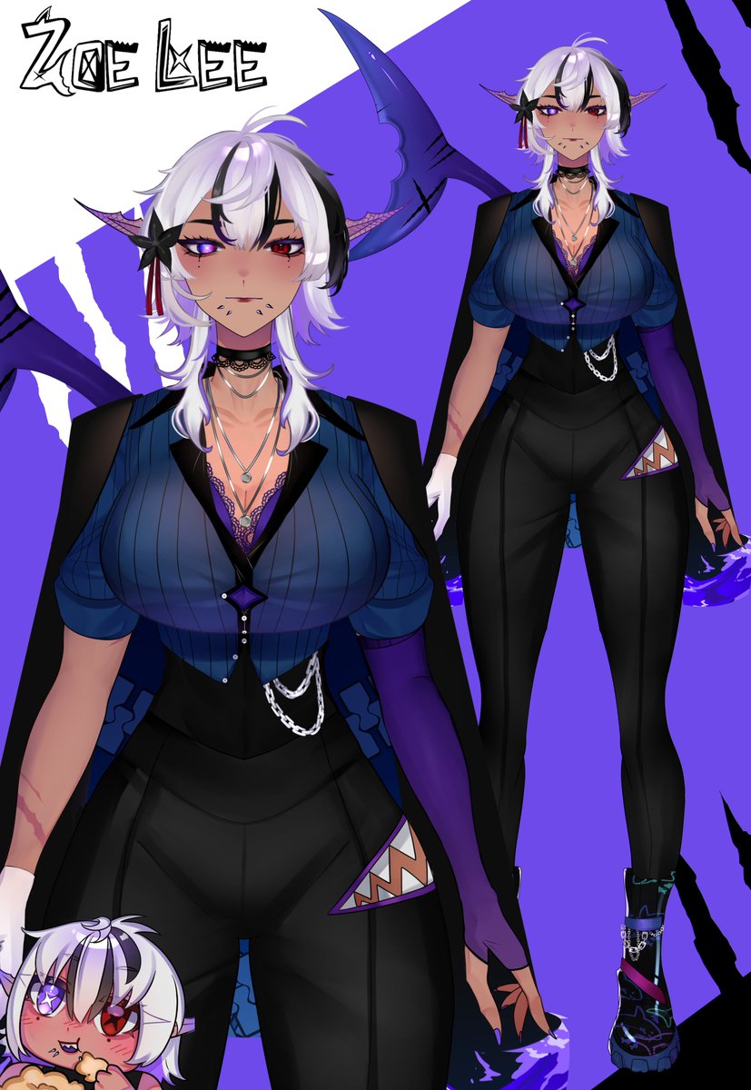 leezoeikk's tweet photo. Eae! Meu nome é Zoe, sou um tubarão bem mal
Gosto das cores: Roxo, Branco, preto e VERDE
Modelo feito por mim
Rig feito por mim...
design.. feito por.. mim...
To com sono.
#vtuber https://t.co/QKAhIxQp2h