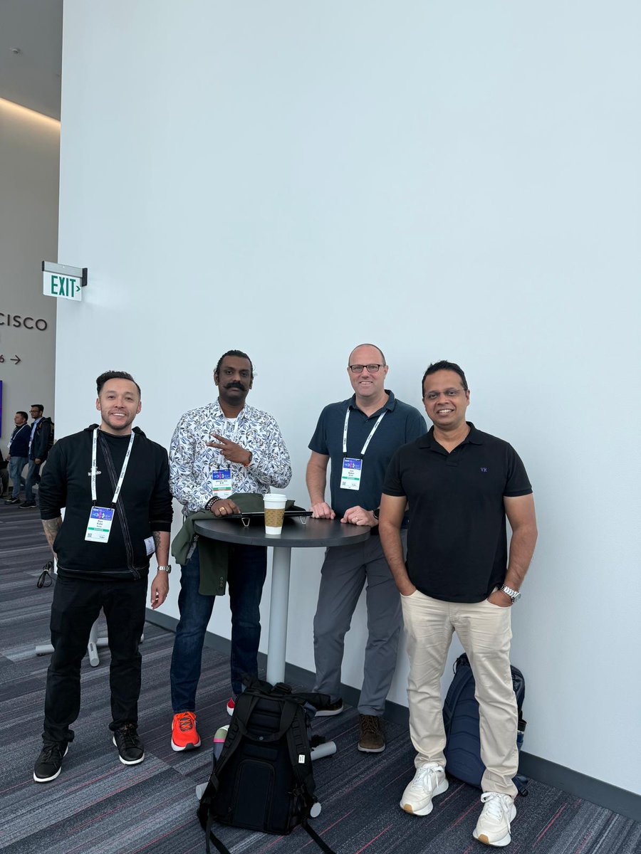 📸 Our founder Vivek Ramachandran (<a href="/vivekramac/">Vivek Ramachandran</a>) catching up with fellow panelists ahead of their session at Adversary Village!

Joining him on the panel: 
- Jonathan Baker, Director, Center for Threat-Informed Defense at <a href="/MITREcorp/">MITRE</a>,
- Ken Kato, Chief Security Officer at <a href="/KindoAI/">Kindo</a>