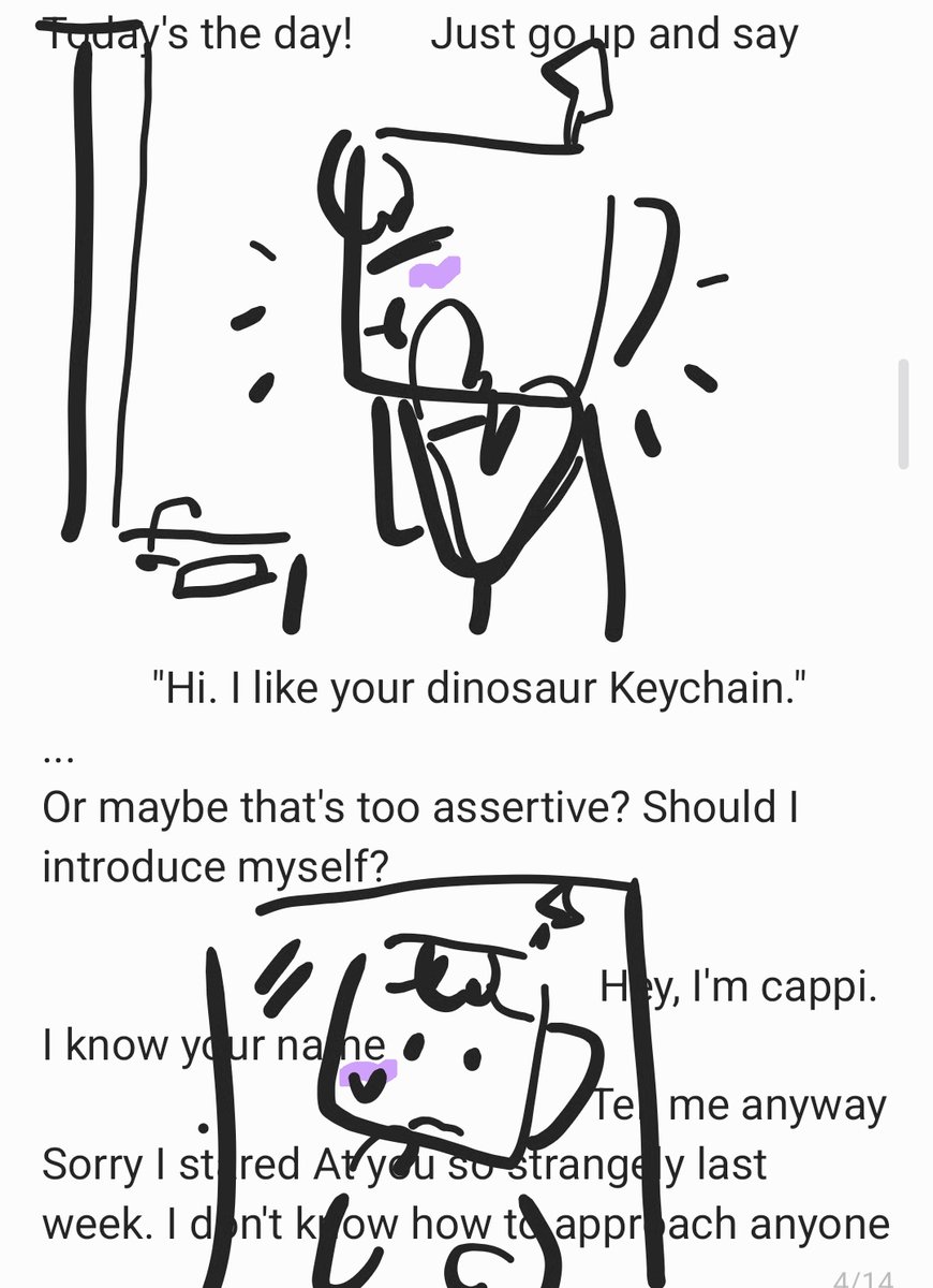 DoggoBoxxoo's tweet photo. (1/7) little sketch comic I made at around 3am about my dumb idiot oc and shelly https://t.co/Gmt17GBLGC