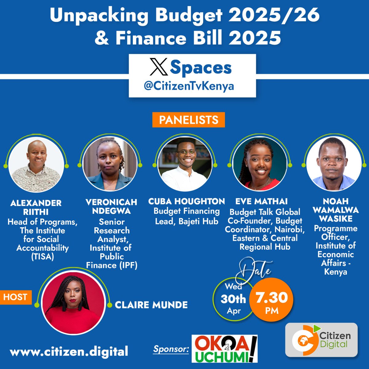 Institute of Public Finance (@ipf_global) on Twitter photo Budgets shape our future—and so should your voice.
Join our Senior Research Analyst, <a href="/Veroh_Ndegwa/">Veronicah Ndegwa</a>, as she unpacks the 2025 Finance Bill, breaks down key allocations, and spotlights what it all means for you and the economy on tonight’s <a href="/citizentvkenya/">Citizen TV Kenya</a> X-Space at 7:30pm. Budgets shape our future—and so should your voice.
Join our Senior Research Analyst, <a href="/Veroh_Ndegwa/">Veronicah Ndegwa</a>, as she unpacks the 2025 Finance Bill, breaks down key allocations, and spotlights what it all means for you and the economy on tonight’s <a href="/citizentvkenya/">Citizen TV Kenya</a> X-Space at 7:30pm.