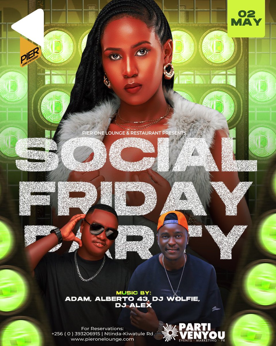 DJ_Wolfie256's tweet photo. Ready to dance the night away? Social Friday Party @Pier1_Ntinda is calling your name! 💃🏾💃🏾💃🏾
#SocialFriday #Nightlife #PierOne #FridayVibes https://t.co/lgeMJc3hMz