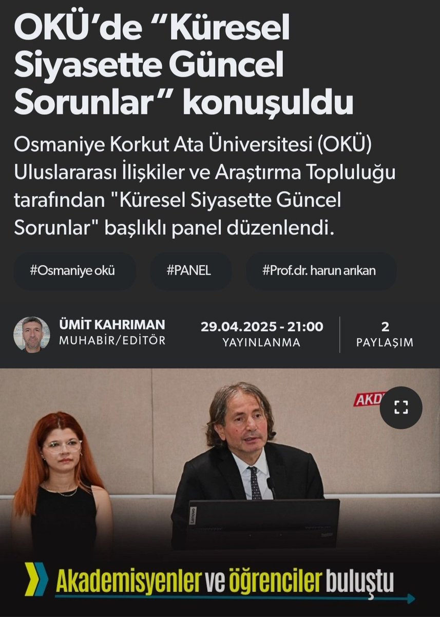 Basındayız! 
Dülzenlediğimiz Küresel Siyasette Güncel Sorunlar" paneli Akdeniz Gazetesi'nde haber oldu! 
Bu değerli haber için Akdeniz Gazetesi ekibine çok teşekkür ederiz, başka etkinliklerde görüşmek üzere.