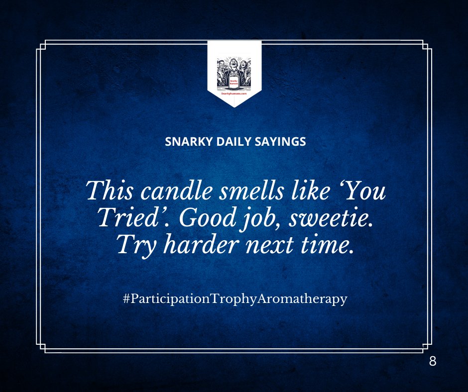 SnarkyHumans's tweet image. This candle smells like effort. Which is more than we can say about your last situationship. 📷
👉🛒: snarkyhumans.com/collections/ca…
#YouTried
