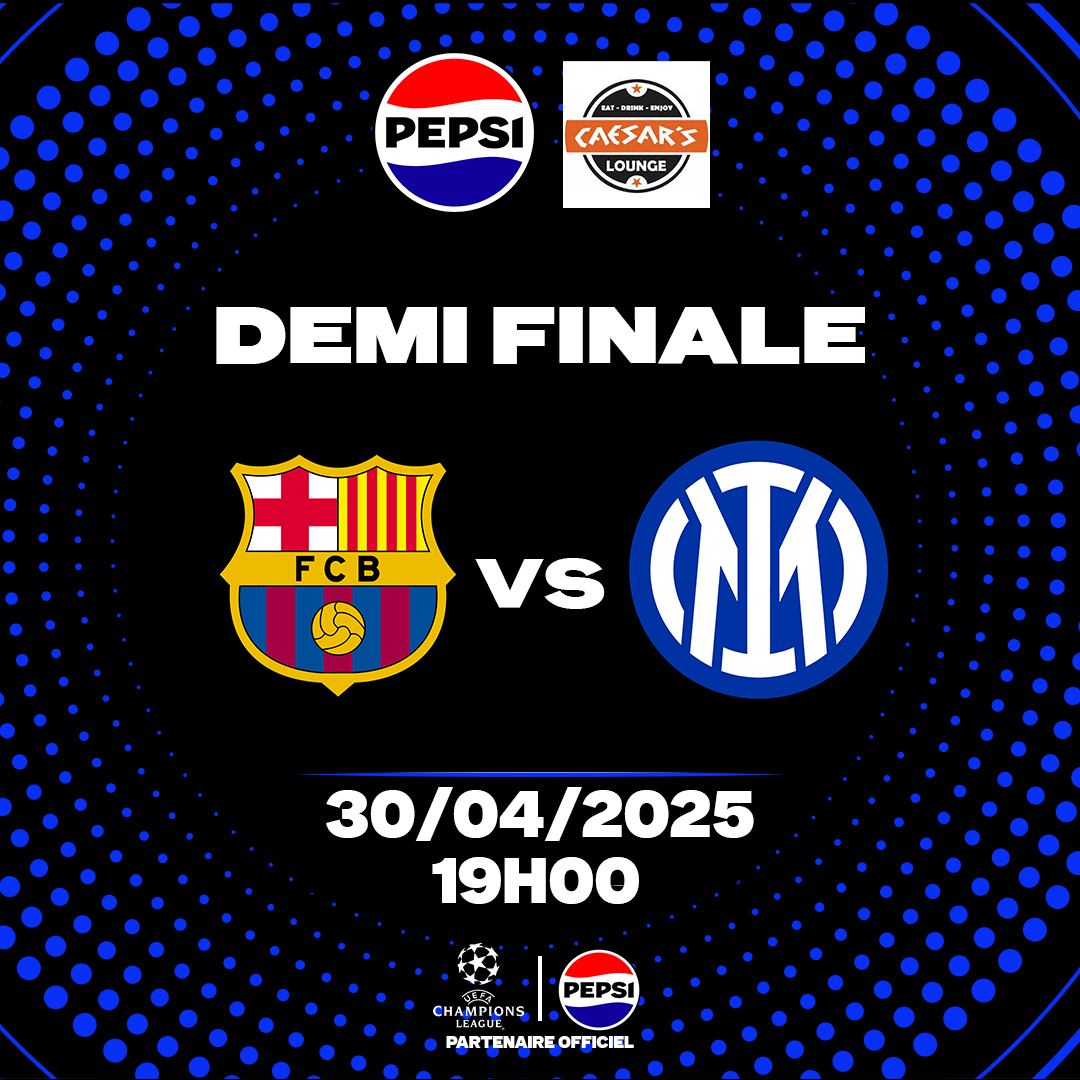 Gars yi, tey Caesar's lagnouy tassé ! 
Kane nga faral Barça wala inter ? ⚽

-Caesar's république

#pepsisénégal 
#championsleague