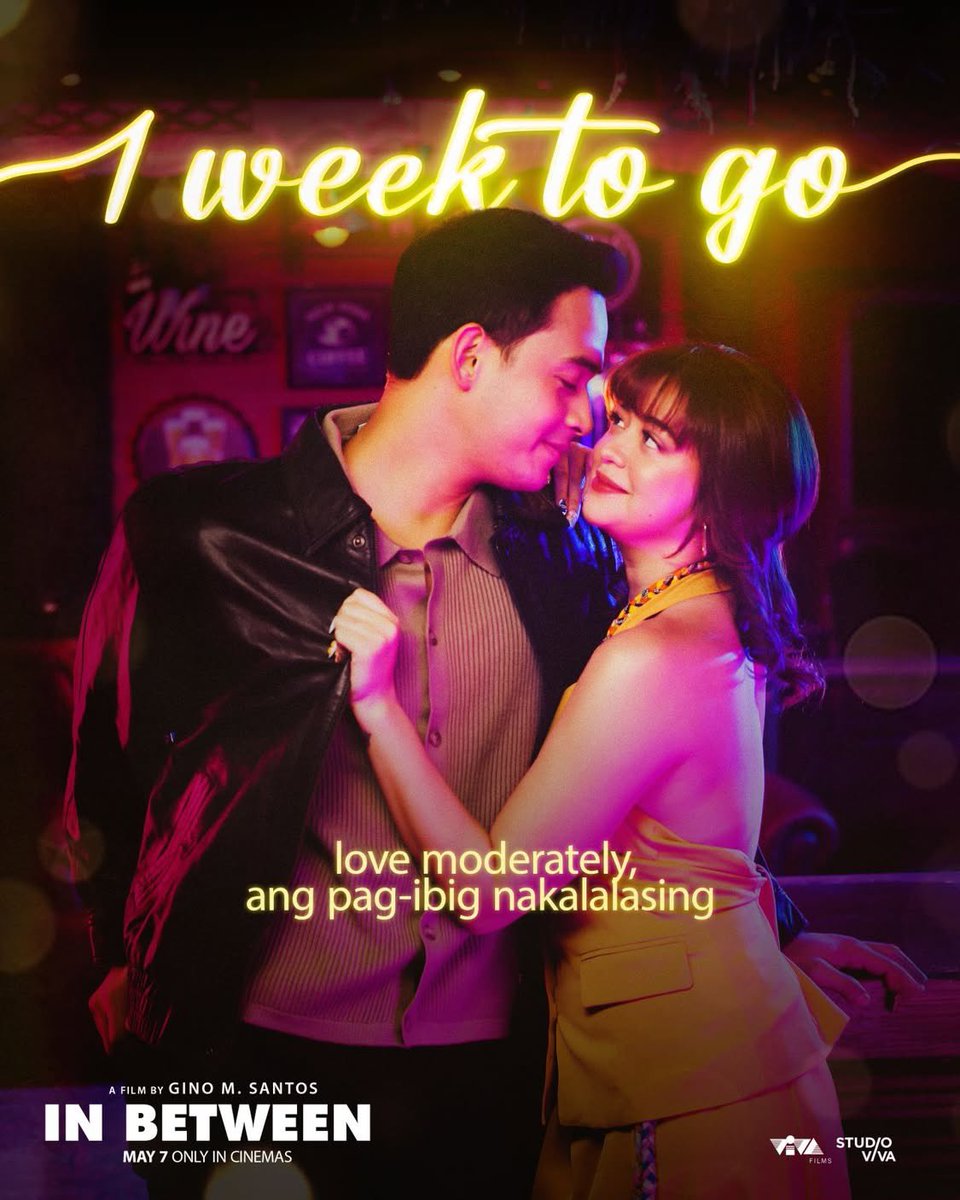 loyzagadiegs's tweet photo. Get ready to get DRUNK with LOVE! 1 LINGGO NA LANG! 

Take a sip of ‘IN BETWEEN'. Starring Sue Ramirez and Diego Loyzaga. A Film By Gino M. Santos.

Ang movie para sa mga may ka-situationship diyan! Cheers na lang sa sinehan this May 7!

#InBetween #SueRamirez #DiegoLoyzaga https://t.co/YsGyiFIKk7