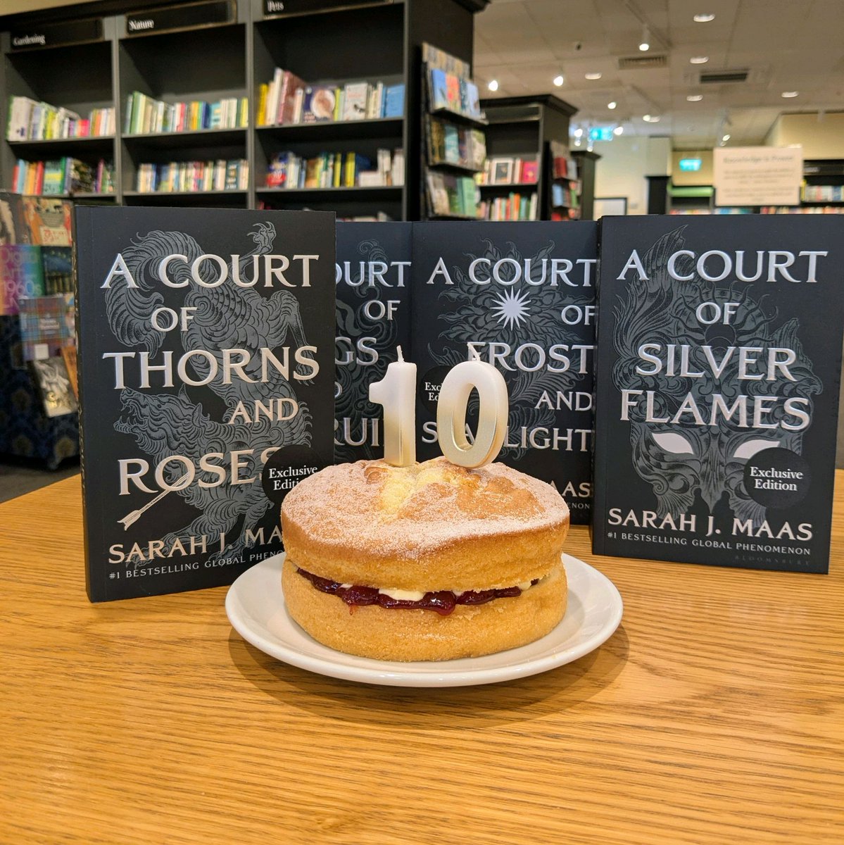 ACOTAR turns #ACOTEN! Celebrate the ten year #acotar anniversary with these gorgeous night court editions - and if you're free after work, why not join us at 5pm in Cafe W for our inaugural Fantasy Book Club, where we will be discussing the series!