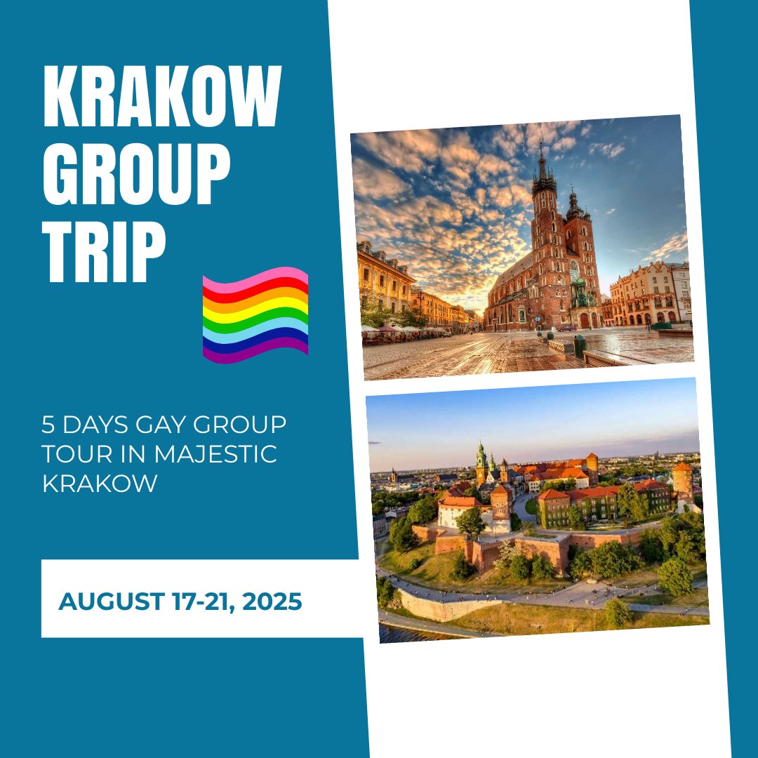 OutComeOut's tweet photo. Escape to Kraków, Aug 17–21!
Join open-minded travelers for history, culture &amp; unforgettable nights.
More than a trip—it's an experience.
https://t.co/meNUegdJK8 https://t.co/BOGj2uSaR8