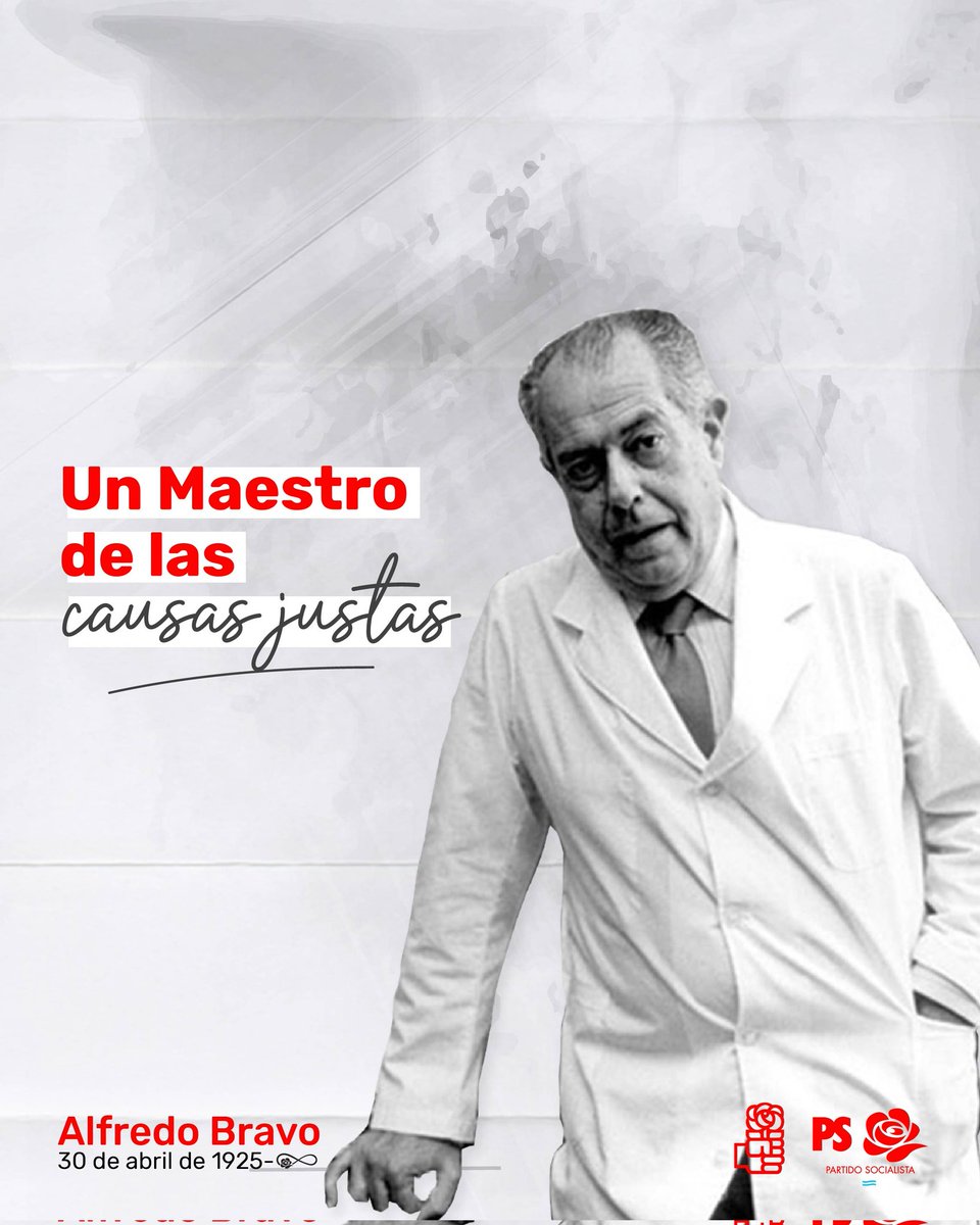 🌹 El 30 de abril de 1925, nacía Alfredo Bravo en Concepción del Uruguay, Entre Ríos.

 A 100 años de su nacimiento, recordamos al gran maestro de las causas justas, y uno de los principales referentes del PS argentino.  
(Sigue)