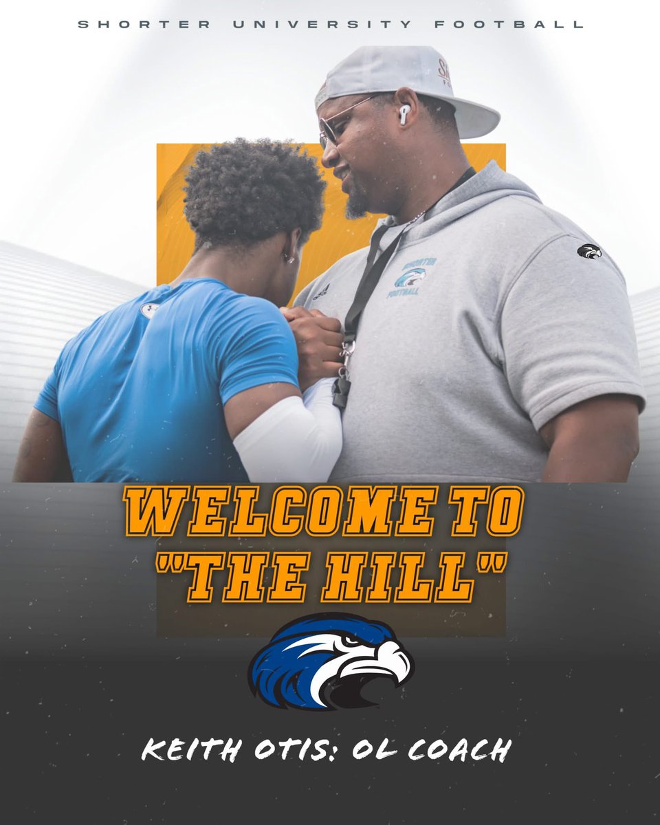 Zach Morrison (@coachmorrison58) on Twitter photo WELCOME TO THE HILL!
Blessed to have Offensive Line Coach Keith Otis on staff here at Shorter University. Former D1 Offensive Tackle at Northern Illinois who brings great energy and enthusiasm to the team. <a href="/KJOTISSR/">Keith Otis</a> WELCOME TO THE HILL!
Blessed to have Offensive Line Coach Keith Otis on staff here at Shorter University. Former D1 Offensive Tackle at Northern Illinois who brings great energy and enthusiasm to the team. <a href="/KJOTISSR/">Keith Otis</a>