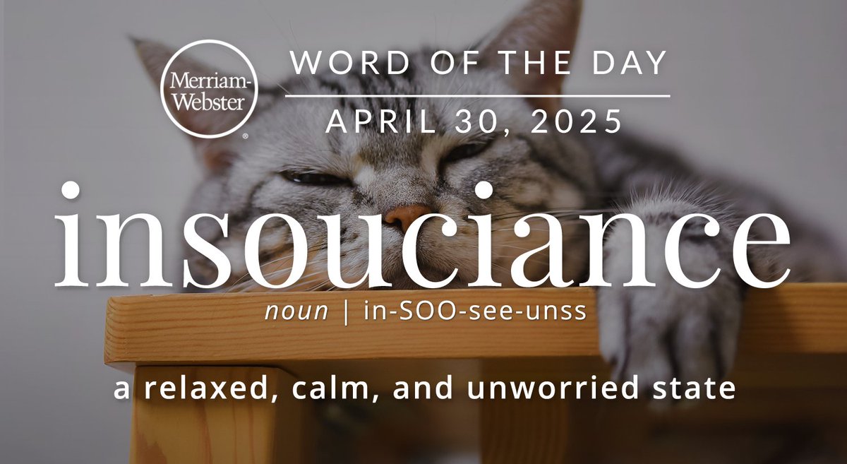 The #WordOfTheDay is ‘insouciance.’ 
ow.ly/Z6Ab50VJIe5