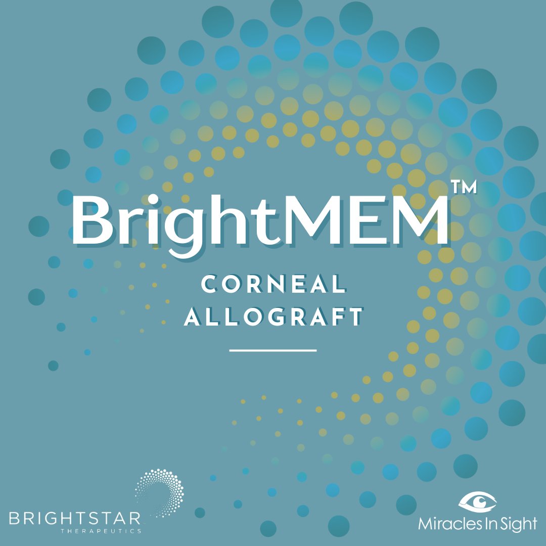We partner with #BrightstarTherapeutics to offer their #BrightMEM corneal allograft, representing a significant step forward in restoring sight! This innovative corneal allograft improves the conditions of the ocular surface. To learn more, see our website! #Partnership