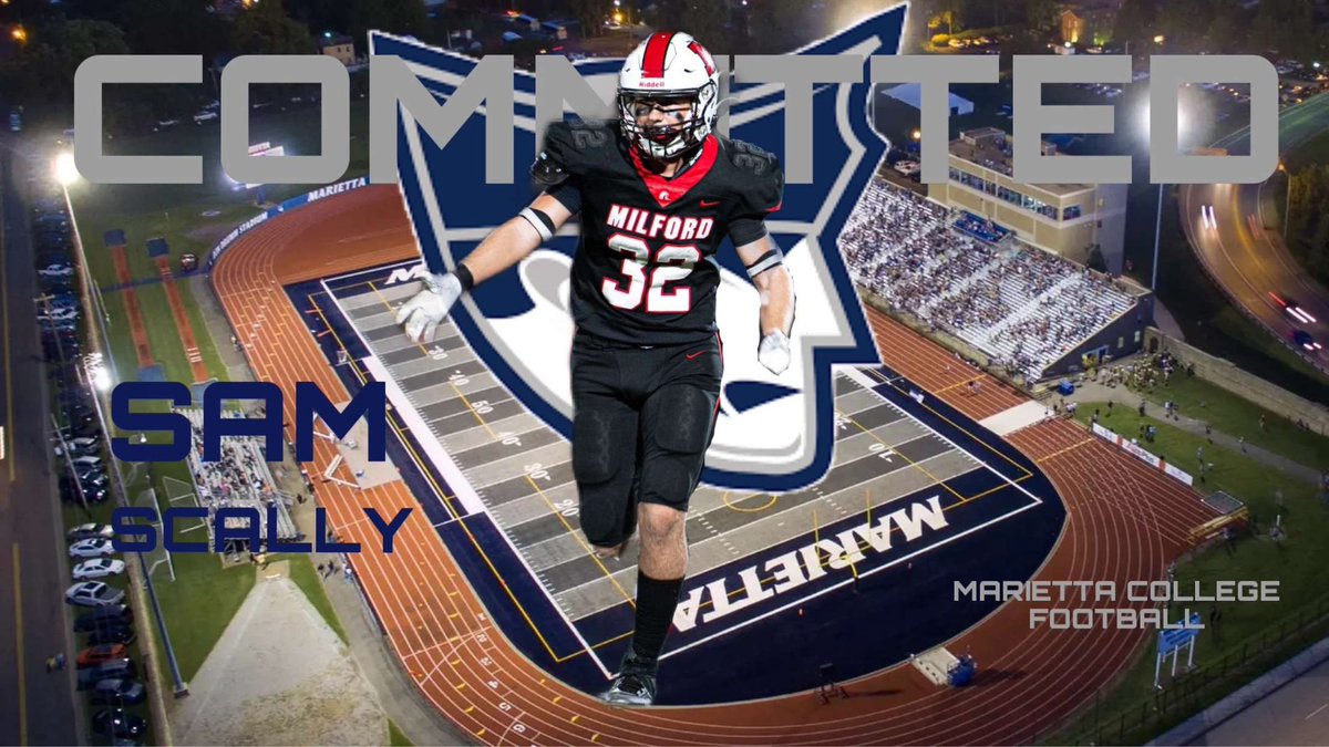Sam Scally (@sam_scly) on Twitter photo Super exited to announce my commitment continuing my academics and ability to play football at Marietta College! Roll pios⚪️🔵 <a href="/Tom_Grippa/">Coach Tom Grippa</a> <a href="/Jimmy_Grippa/">Coach Grippa</a> <a href="/CoachTomKaufman/">Tom Kaufman 🇺🇸</a>
<a href="/CoachBraham_/">Brandon Braham ✞</a> <a href="/CoachAC_21/">Austin Cordova</a>
<a href="/Milford_Eagles/">Milford Athletics</a> <a href="/Marietta_FB/">Marietta College Football</a> Super exited to announce my commitment continuing my academics and ability to play football at Marietta College! Roll pios⚪️🔵 <a href="/Tom_Grippa/">Coach Tom Grippa</a> <a href="/Jimmy_Grippa/">Coach Grippa</a> <a href="/CoachTomKaufman/">Tom Kaufman 🇺🇸</a>
<a href="/CoachBraham_/">Brandon Braham ✞</a> <a href="/CoachAC_21/">Austin Cordova</a>
<a href="/Milford_Eagles/">Milford Athletics</a> <a href="/Marietta_FB/">Marietta College Football</a>