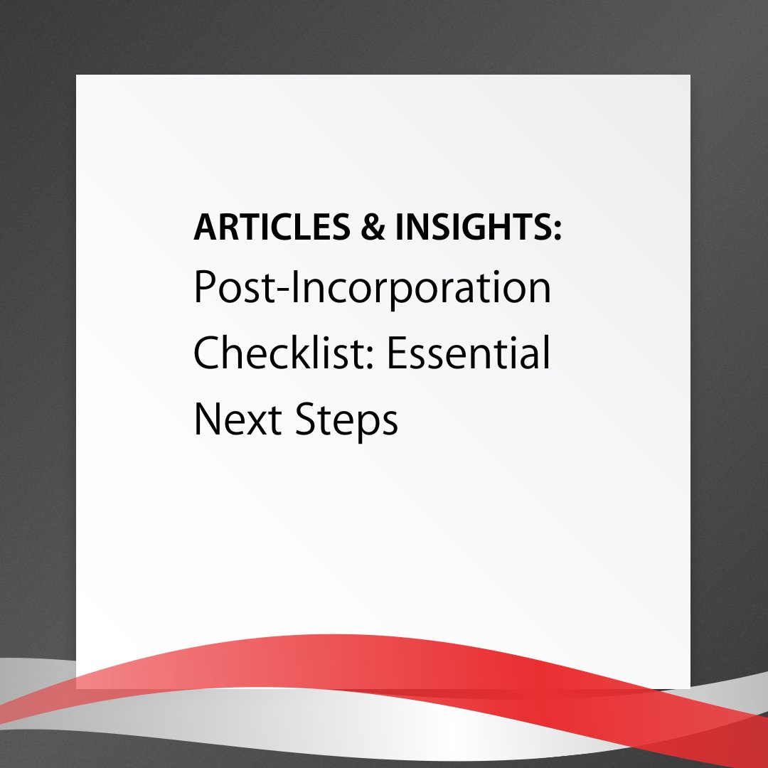 Just incorporated in Prince Edward Island? Laying the groundwork is key. Use this checklist to tackle essential post incorporation steps from tax filings to corporate governance and set your business up for success. ow.ly/flGz50VJXRf