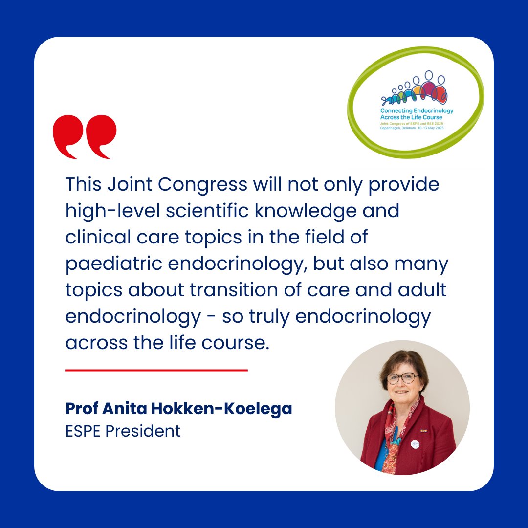 EuroSPE's tweet photo. ESPE President, Anita Hokken-Koelega tells us why the Joint Congress is unique! 

We look forward to welcoming you to wonderful Copenhagen next month 🇩🇰

#ConnectingEndocrinology https://t.co/7XdOQIww0Y