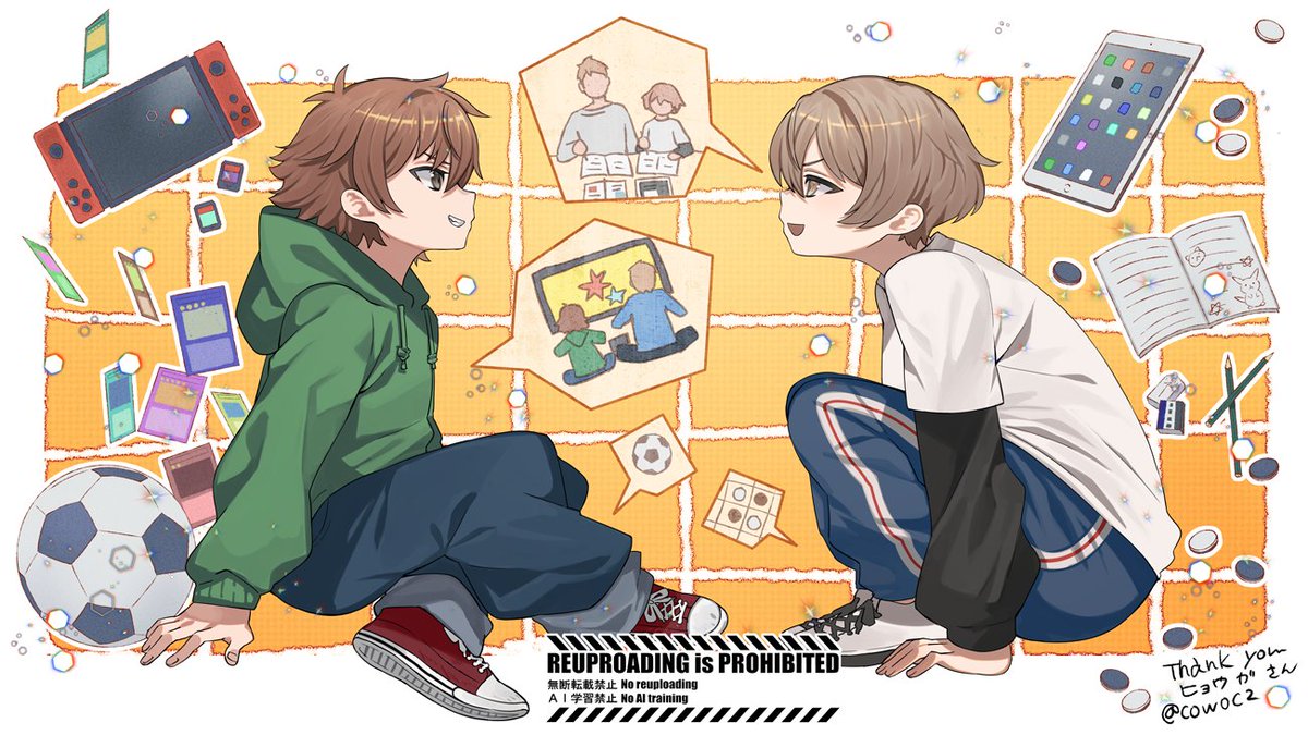 スケブで描かせていただきました!🎒📖🎮 
