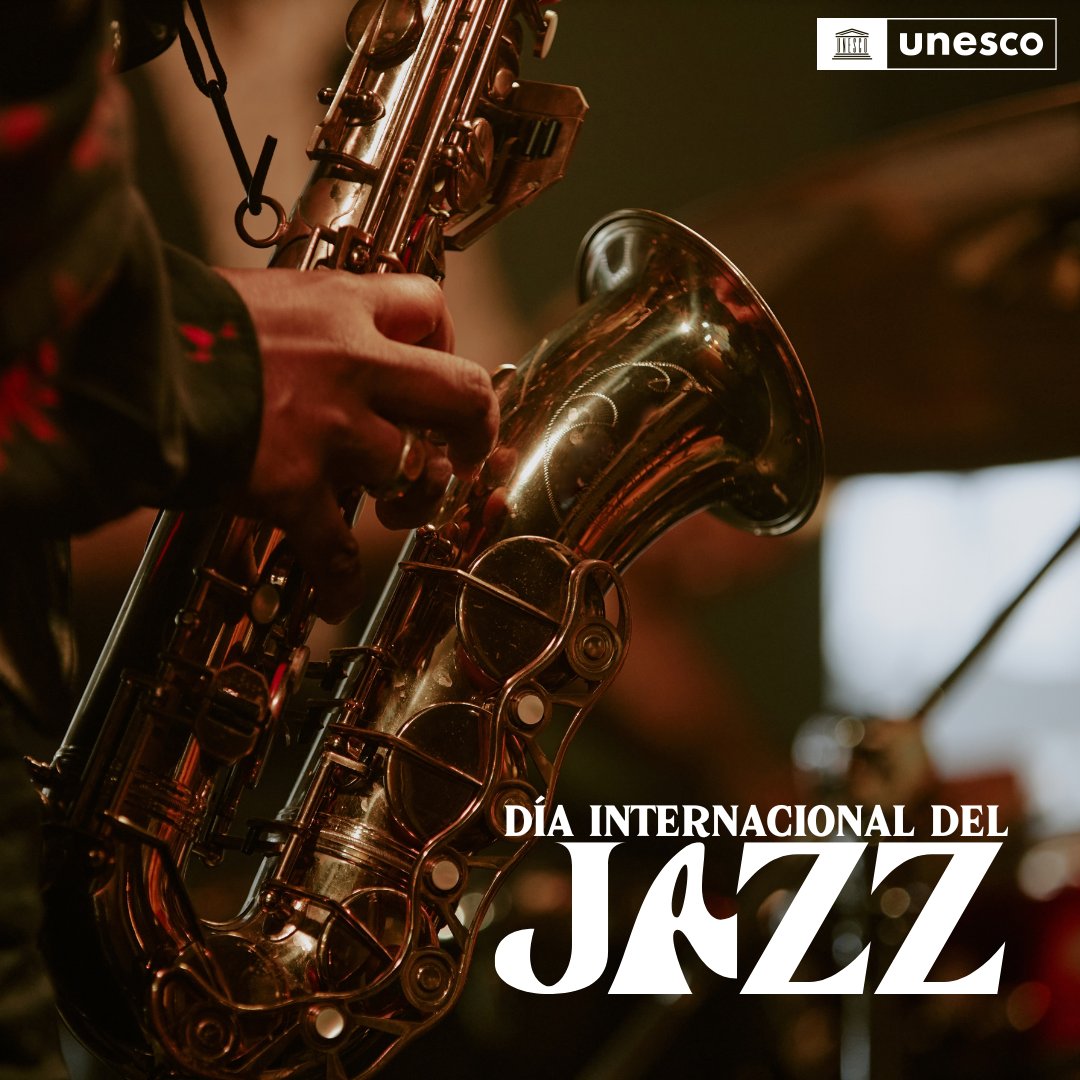 UNESCO_es's tweet photo. Hoy el mundo vibra al ritmo del #Jazz 🎷 

Más que música, es una fuerza que inspira creatividad, innovación y educación en todo el mundo.

Celebra el Día Internacional del Jazz con la UNESCO: https://t.co/XTDyAoqXX8 https://t.co/SLI9bCaWOu