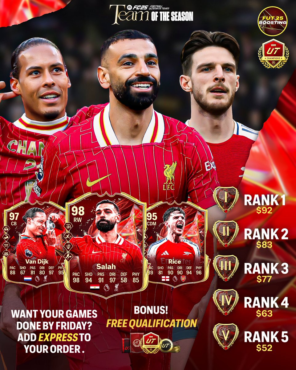 Taking orders for Premier League 🏴󠁧󠁢󠁥󠁮󠁧󠁿 TOTS! 🔷

•⁠ All platforms available 💻
•⁠ 1,000+ Champs orders played 🎮
•⁠ VERY Limited spots (be fast) 🔒
•⁠ Only 5 ⭐️ in Trustpilot 
•⁠ Fast, easy &amp; cheap ✅

📩 DM us before Friday and get a 5% OFF!📩