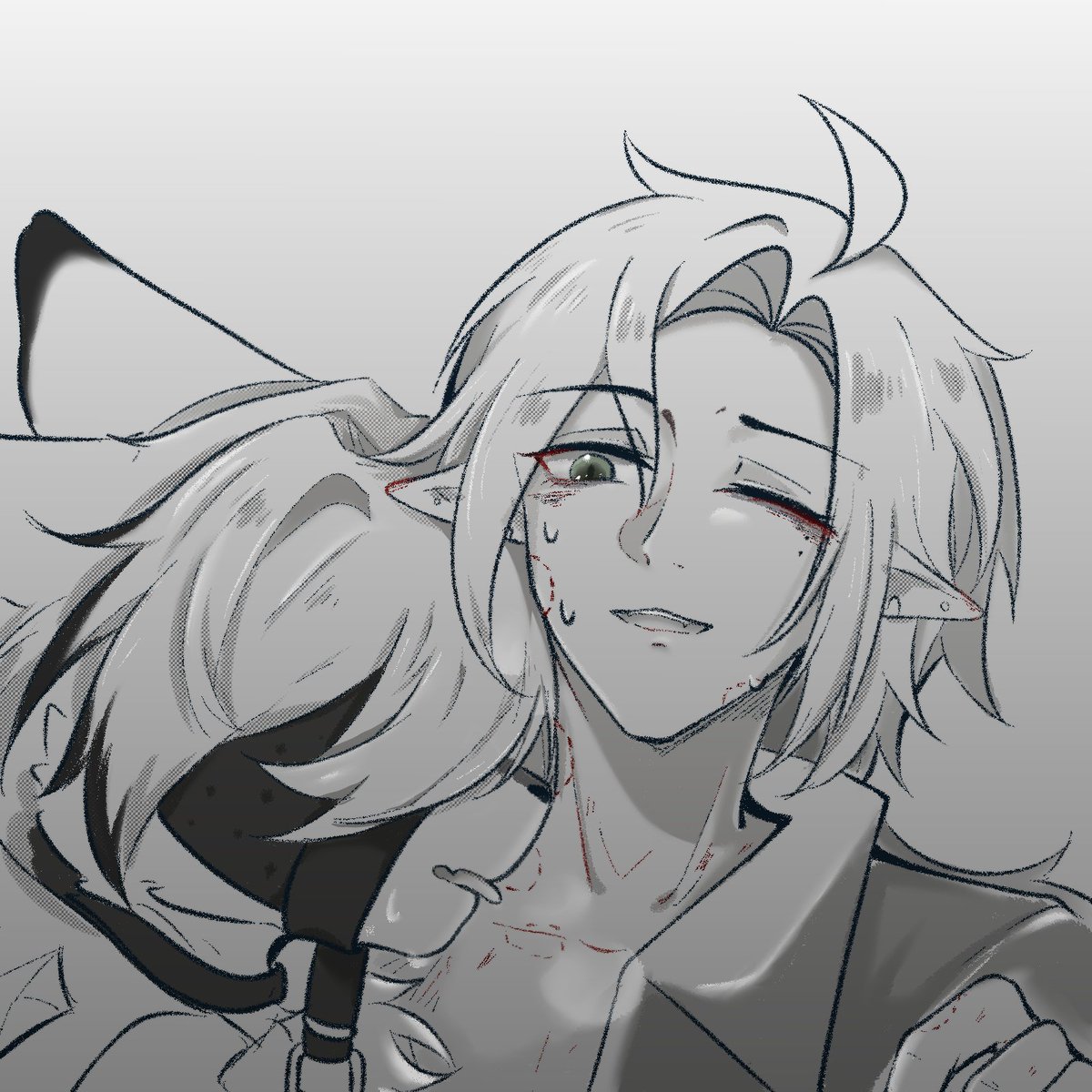 snowfoxer's tweet photo. As we all know, a gentle bite from a Wolf is a sign of love；）

#ヒュゴライ #crownwolf #hugolyca https://t.co/hLfG9M4C6o