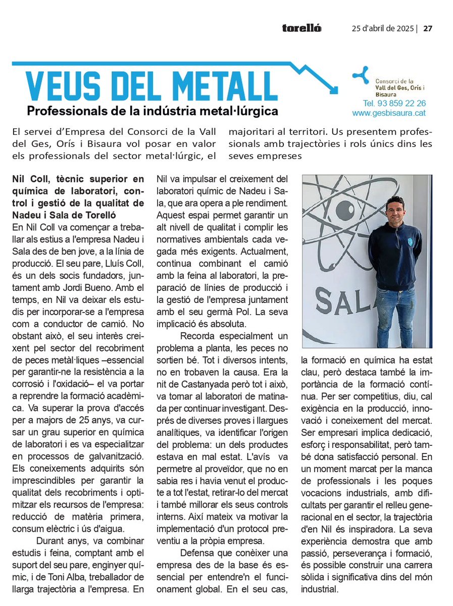 Veus del metall. Professionals de la indústria metal•lúrgica de la Vall del Ges, Orís i Bisaura. Cada mes al Torelló.