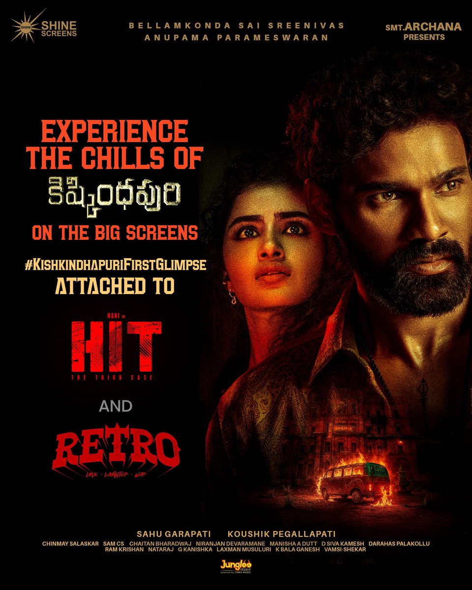 vamsikaka's tweet photo. #KishkindhapuriFirstGlimpse is attached to @NameisNani's #HIT3 and selected screens of @Suriya_offl's #RETRO
🔗https://t.co/Lt5xiQckOG
#Kishkindhapuri #BSS
@BSaiSreenivas @anupamahere https://t.co/UJi2Lo5FuN