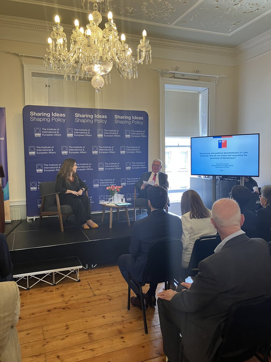 IIEA (@iiea) on Twitter photo We are delighted to welcome Dr. <a href="/gdelafue/">Gloria de la Fuente</a>, Undersecretary for <a href="/Minrel_Chile/">Cancillería Chile 🇨🇱</a> to <a href="/iiea/">IIEA</a> today. In discussion with <a href="/EamonGilmore/">Eamon Gilmore</a>, Dr De La Fuente is speaking about the urgent challenges facing democracy in Latin America and how democratic values, regional cooperation, and sustainable We are delighted to welcome Dr. <a href="/gdelafue/">Gloria de la Fuente</a>, Undersecretary for <a href="/Minrel_Chile/">Cancillería Chile 🇨🇱</a> to <a href="/iiea/">IIEA</a> today. In discussion with <a href="/EamonGilmore/">Eamon Gilmore</a>, Dr De La Fuente is speaking about the urgent challenges facing democracy in Latin America and how democratic values, regional cooperation, and sustainable