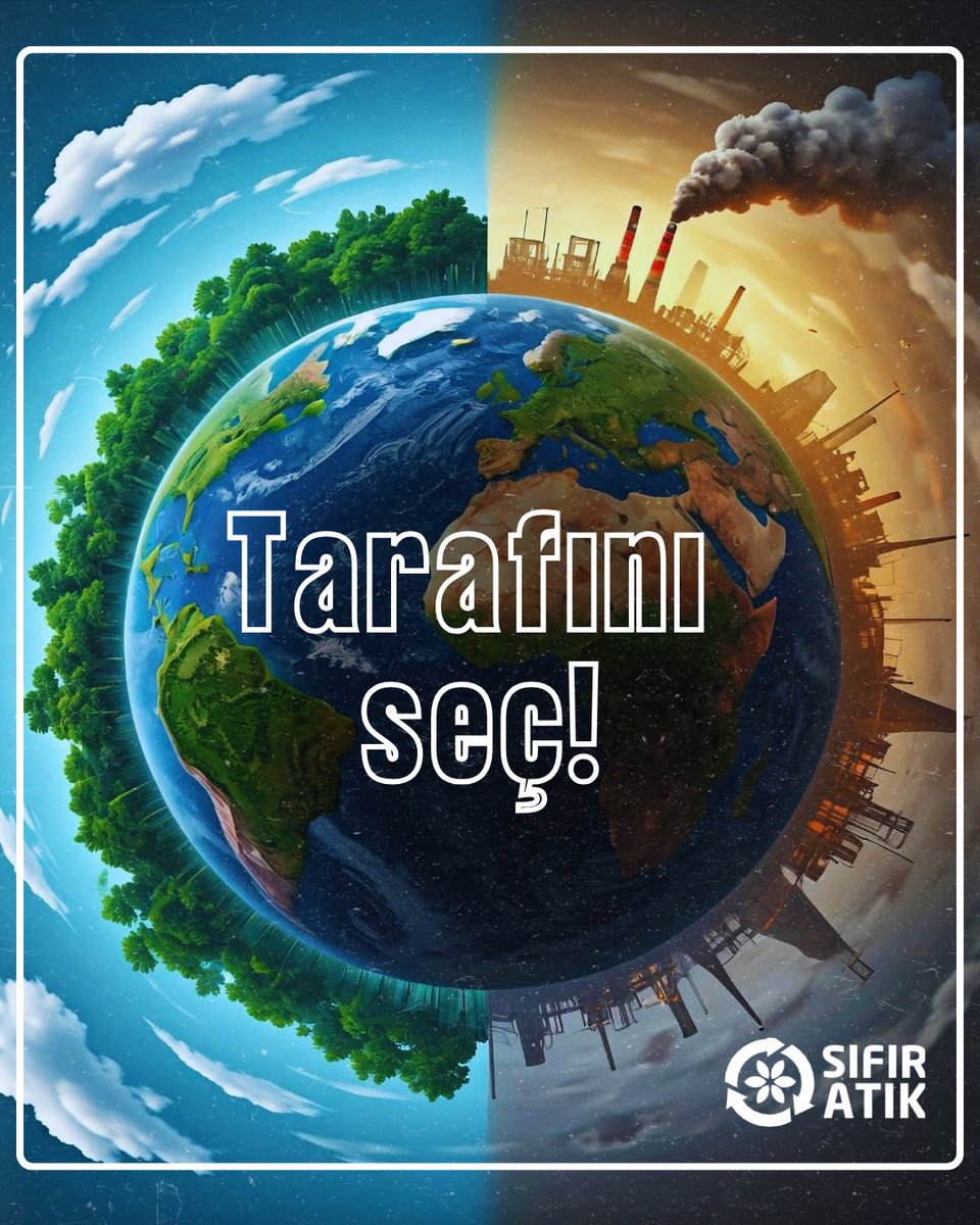 🌍 Dünya ikiye ayrılıyor:
Yeşil bir gelecek mi, gri bir yok oluş mu?

Senin seçimin her şeyi değiştirir!
♻️ Sıfır Atık ile harekete geç.
#TarafınıSeç
#SıfırAtık #GeriDönüşüm #İklimKrizi #SürdürülebilirYaşam