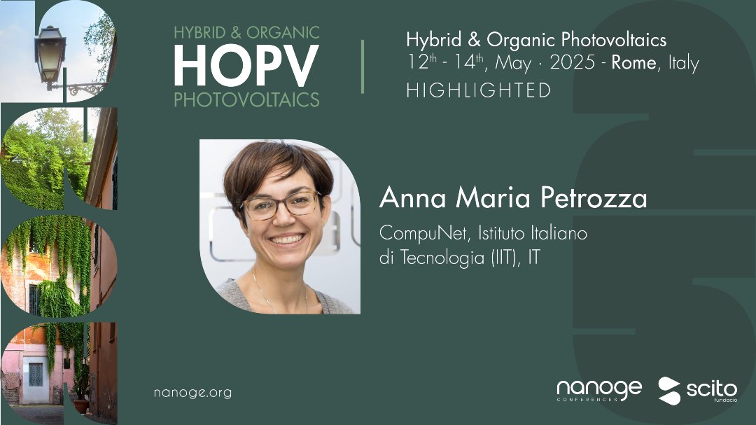 nanoGeConferences (@nanoge_conf) on Twitter photo 🟢Annamaria Petrozza (<a href="/PetrozzaGroup/">Annamaria Petrozza Group</a>) is a highlighted speaker of #HOPV25 <a href="/nanoGe_Conf/">nanoGeConferences</a>
👉Get ready to join leading scientists in cutting-edge advances in hybrid and organic solar cells.
📍Rome, Italy
🗓️12-14 May 2025
🔗Register now here: nanoge.org/HOPV25/home 🟢Annamaria Petrozza (<a href="/PetrozzaGroup/">Annamaria Petrozza Group</a>) is a highlighted speaker of #HOPV25 <a href="/nanoGe_Conf/">nanoGeConferences</a>
👉Get ready to join leading scientists in cutting-edge advances in hybrid and organic solar cells.
📍Rome, Italy
🗓️12-14 May 2025
🔗Register now here: nanoge.org/HOPV25/home