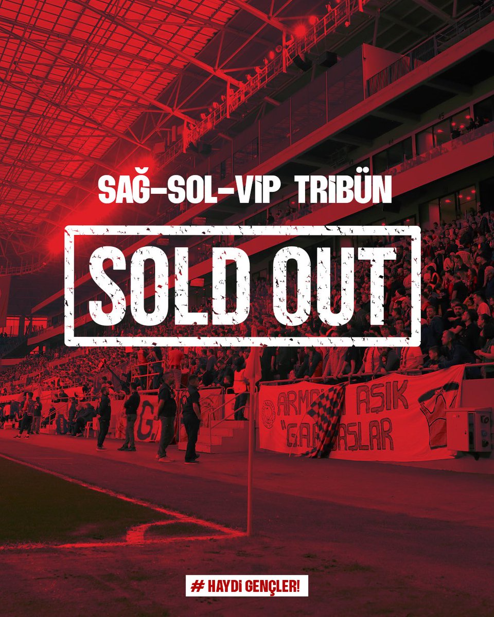 SAĞ-SOL KAPALI VE VİP TRİBÜN 𝐒𝐎𝐋𝐃 𝐎𝐔𝐓 ! 

Maraton ve güney kale arkası tribünleri bilet satışı devam ediyor! 

Haydi Ankara, Haydi Gençler!