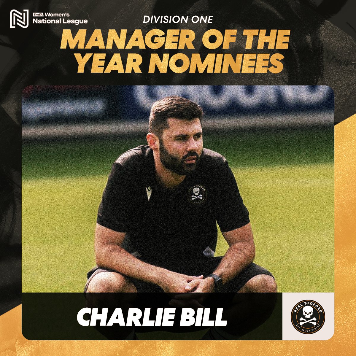 Charlie Bill – Real Bedford

In Real Bedford’s first season in the FA Women’s National League, they won Division One South East.

A final day loss was their only defeat of the campaign, and they were undefeated at home, scoring 44 goals and conceding only eight.

#FAWNL
