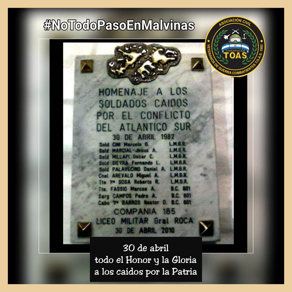 30 de abril Honor y Gloria a los caidos , apoya el proyecto 0373-D-2025, ayudanos a sacar a la luz toda la historia , honor a los patriotas caidos ,héroes nacionales  <a href="/JMilei/">Javier Milei</a> <a href="/luispetri/">Luis Petri</a> <a href="/DiputadosAR/">Diputados Argentina</a> <a href="/SenadoArgentina/">Senado Argentina</a>