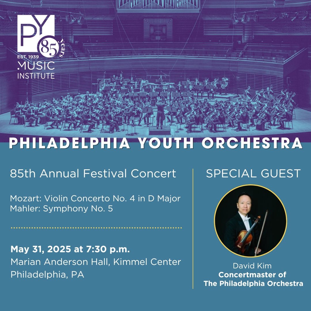We’re just ONE MONTH away from PYO’s 85th Annual Festival Concert with special guest, <a href="/philorch/">The Philadelphia Orchestra</a> 's David Kim, led by Maestro Louis Scaglione! It's the grand finale of a truly historic season! 🎶 get your tickets now -> pyomusic.org/events
