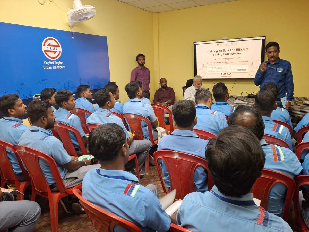 CRUT_BBSR's tweet photo. Glimpses from Day 2 of the training on safe and efficient driving practices for #AmaBus captains from Rourkela & Sambalpur.
The program covered key driving techniques aimed at improving road safety & operational efficiency.
#CapacityBuilding
#SafeDrivingPractices
#TheWayWeMove https://t.co/TfVW0e273b