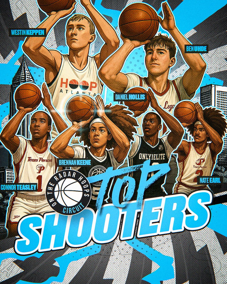 🎯🔥 Meet out Top Shooters on the OTR Circuit:

• Westin Keppen (Hoop Atlanta)
• Ben Uhde (Legacy)
• Daniel Hollis (Only1Elite)
• Connor Teasley (Team Person)
• Brennan Keene (Seven Capital)
• Nate Earl (Team Person)

Who’s your favorite sniper? 👀 Tag your cold-blooded