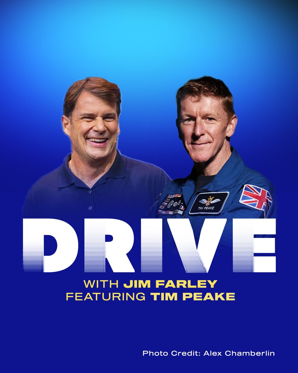 jimfarley98's tweet photo. I’m fascinated by space so it was awesome to chat w/ @Astro_TimPeake. He talked about the intense training astronauts go through & shared stories about what it’s really like to live in space. Watch on YouTube or listen here: https://t.co/2xfF9tLVtp. #DRIVEpod https://t.co/CHEw3hQYsr
