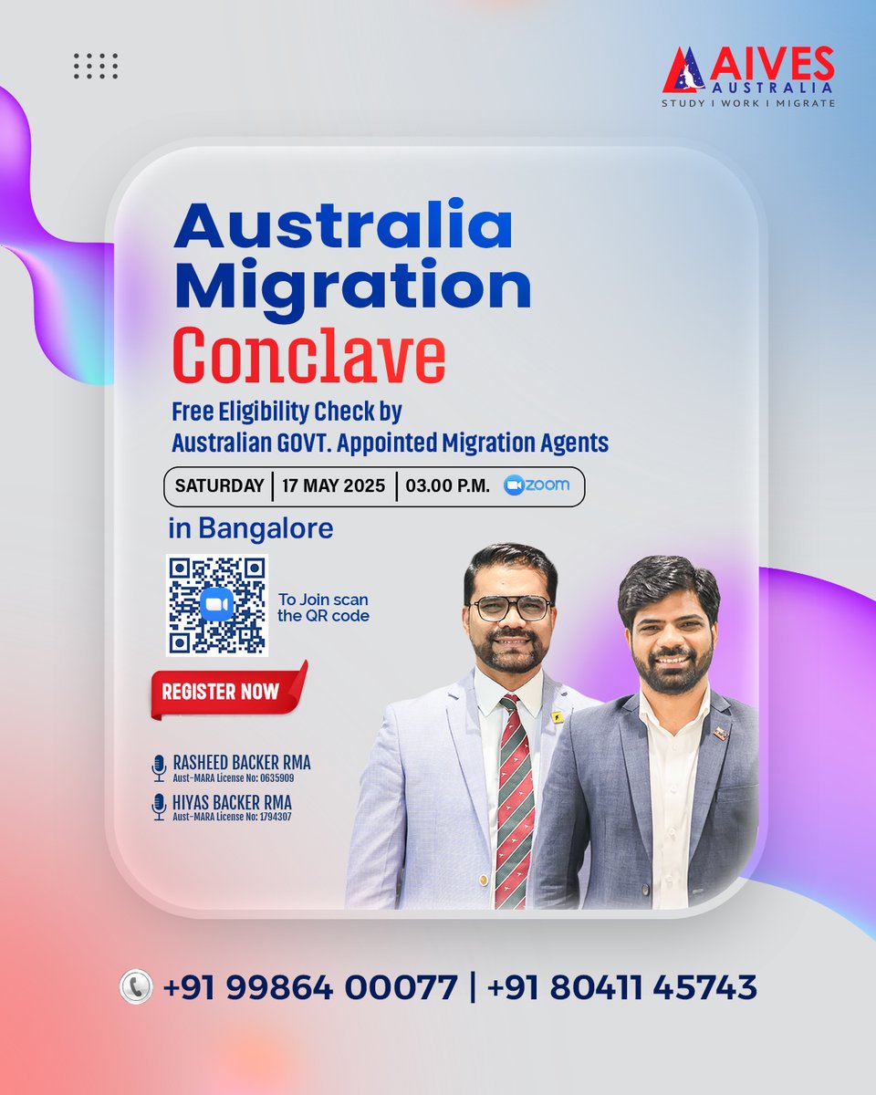 AivesAustralia's tweet image. Start Your Australian Migration Journey!| ☎️+91 9986400077

#australiamigration #webinar #migrationagent #australia #australianmigrationagents #webinar #instagram #viral