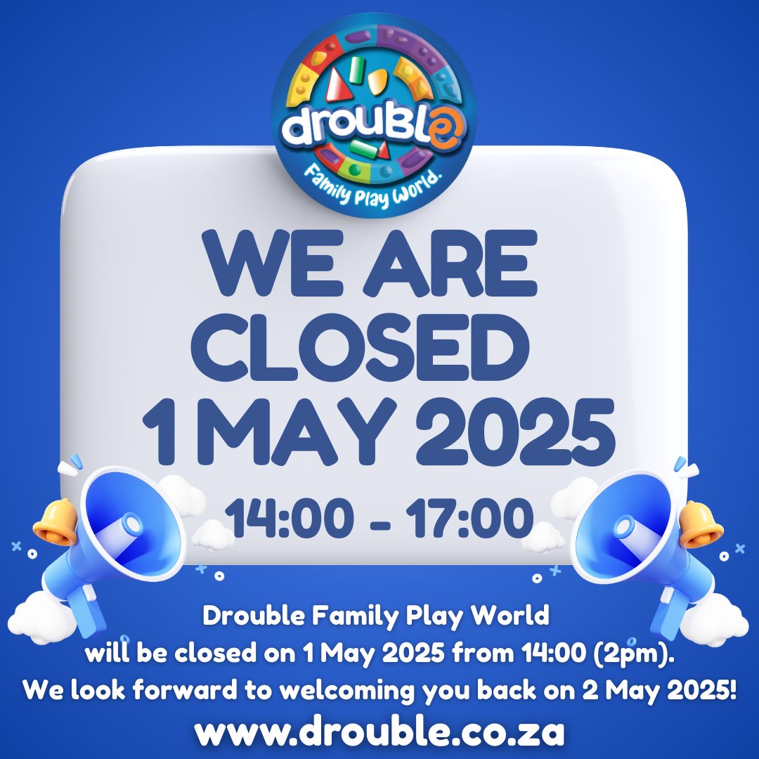 DroublePTA's tweet photo. 📢 Please Kindly take note 📢
We will be closed 🚪 for a private function 🎉 from 14:00 to 17:00, Thursday 1 May 2025.
We truly appreciate your understanding 🙏 and look forward to welcoming you at another time. 😊✨. https://t.co/LAwwYvHbBu