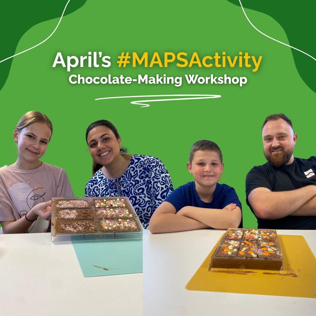 MAPSmentoring's tweet photo. Turns out April sunshine + chocolate = chaos 🍫☀️

But our mentors &amp; mentees still had a blast at our latest MAPS activity!

Huge shoutout to the 7 new pairs who joined their first session - you smashed it 💚

#MAPSMentoring https://t.co/rkUtu0tFmQ
