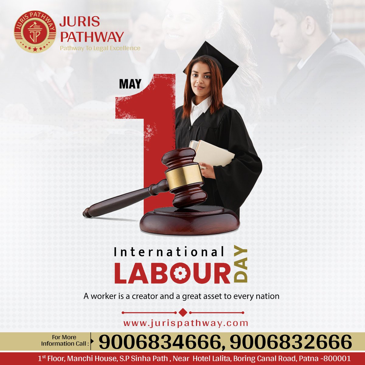 JurisPathway's tweet photo. Saluting the dedication, integrity, and hard work of every worker who shapes our society. Happy International Workers’ Day! ⚖️💼 

#LabourDay #WorkersDay #JurisPathway #DignityOfWork https://t.co/rMBGEgiOmd