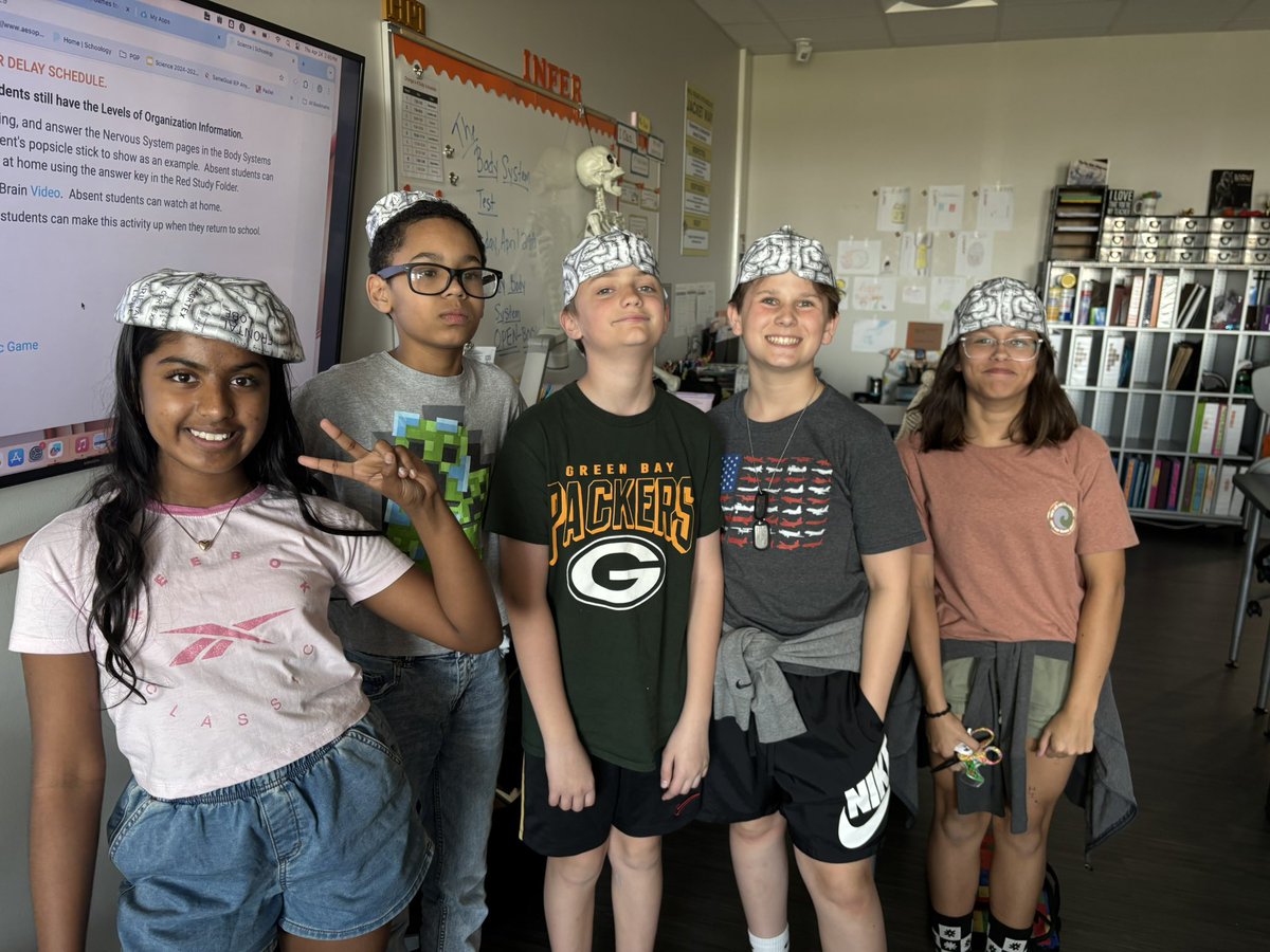 Learning about the nervous system and the four chambers of the brain in Mr. Beck’s science class!