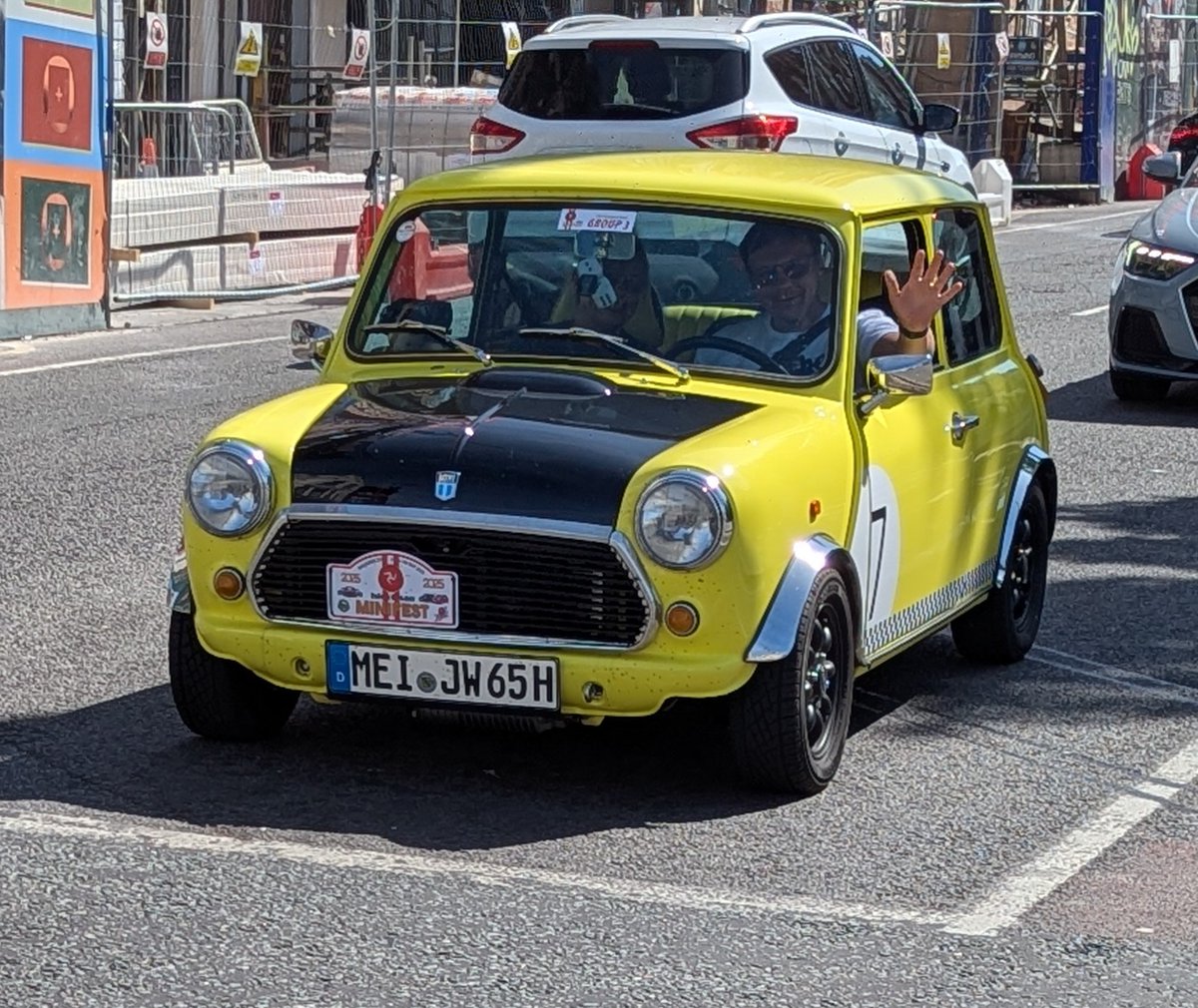 SeanLXIV's tweet photo. German classic Mini spotted in Liverpool this morning heading for this weekend's #MiniFest on the Isle of Man https://t.co/dshkF4cwdj