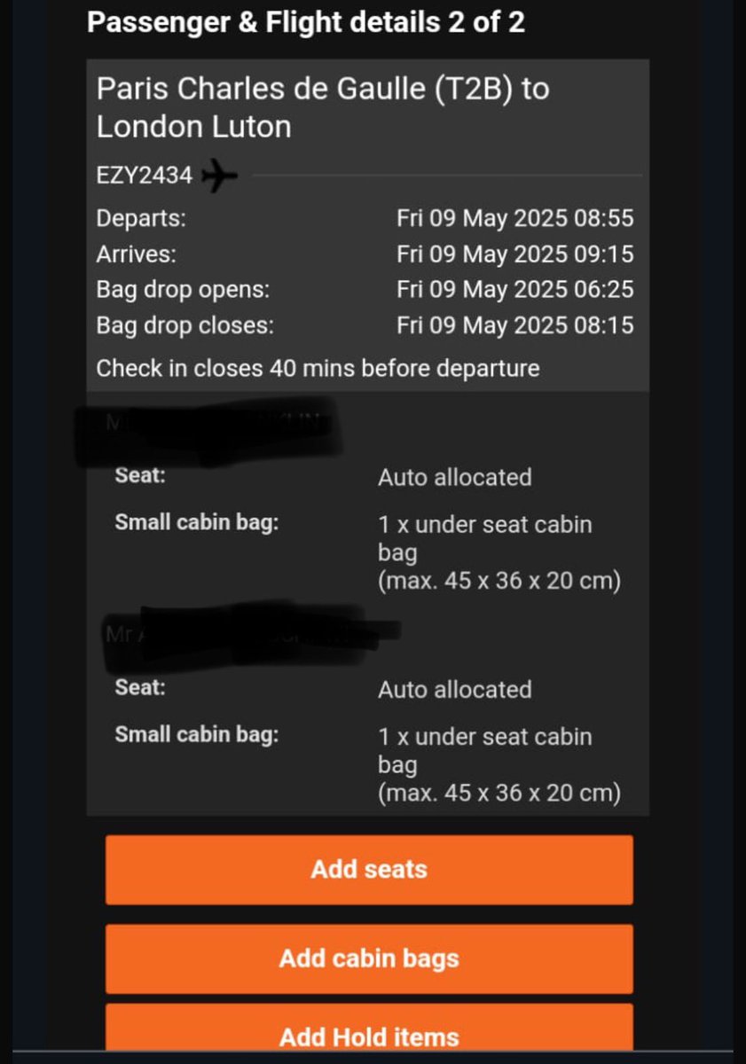 Selling 2 x luton - Paris return flights 

Dm if interested