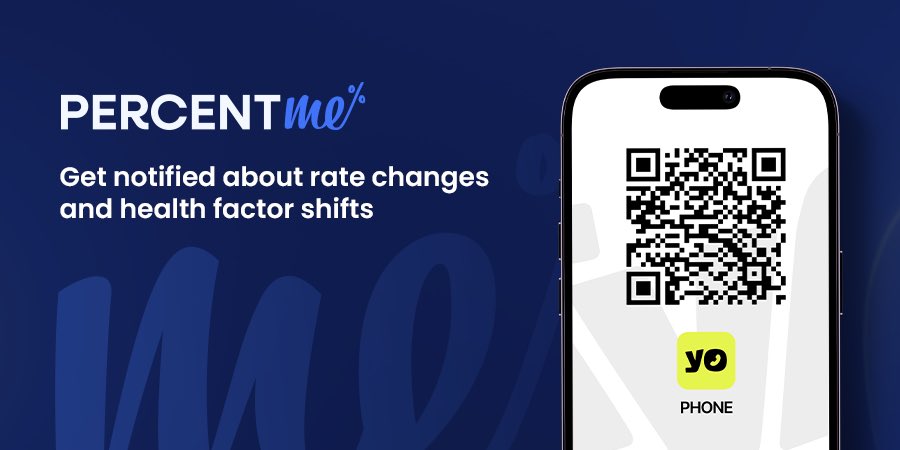 Stay in control of your crypto positions with YoPhone 🔔

Set custom limits on borrowed or lent assets, and get real-time notifications for:

 🔹Rate changes
 🔹Health factor updates

📲Follow for more updates. 

 #PercentMe #YoPhone